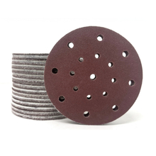 Red Aluminum Oxide 17 Holes 150mm Velcro Sanding Disc 