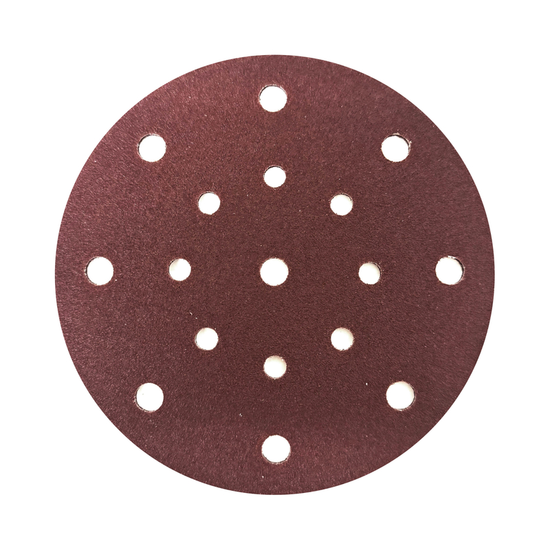 Red Aluminum Oxide 17 Holes 150mm Velcro Sanding Disc 