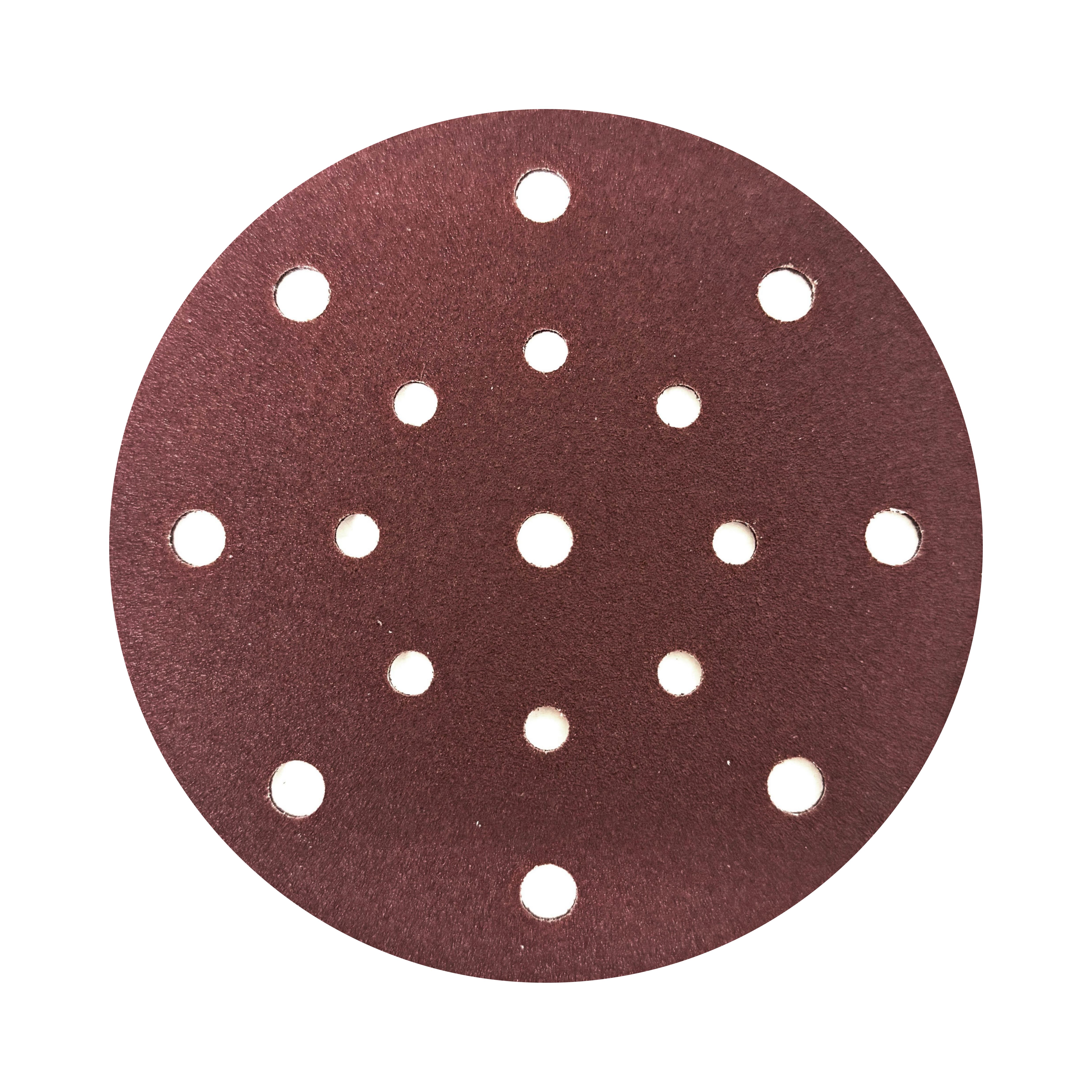 Red Aluminum Oxide 17 Holes 150mm Velcro Sanding Disc 