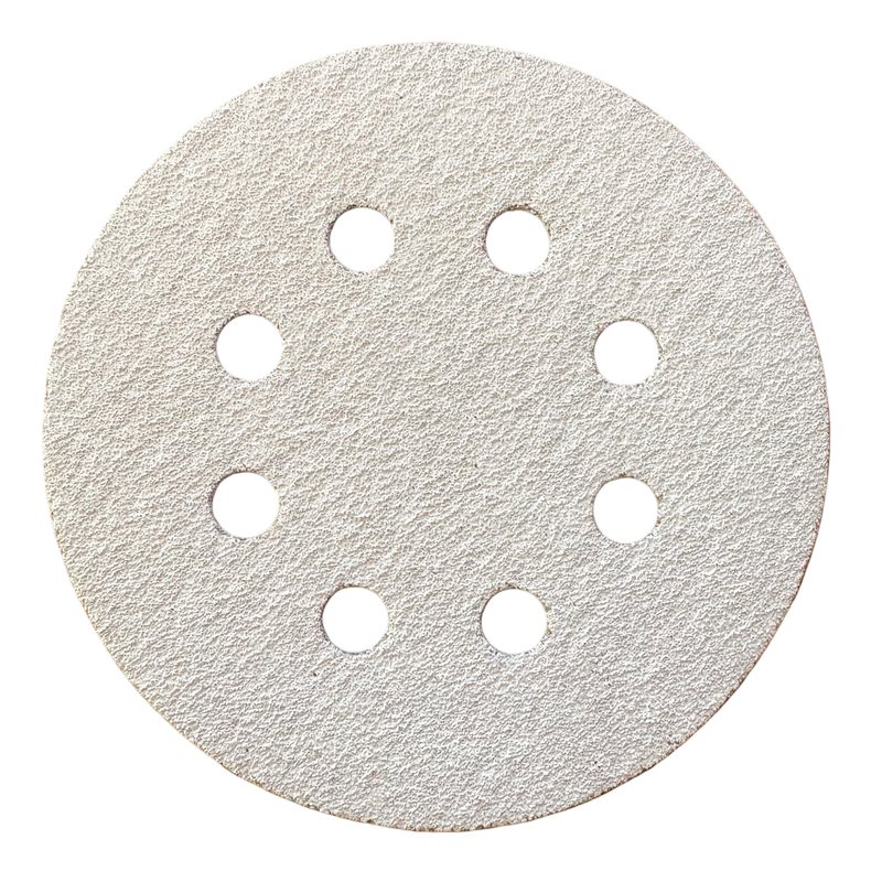 White Aluminum Oxide 8 Holes 125mm Velcro Sanding Disc