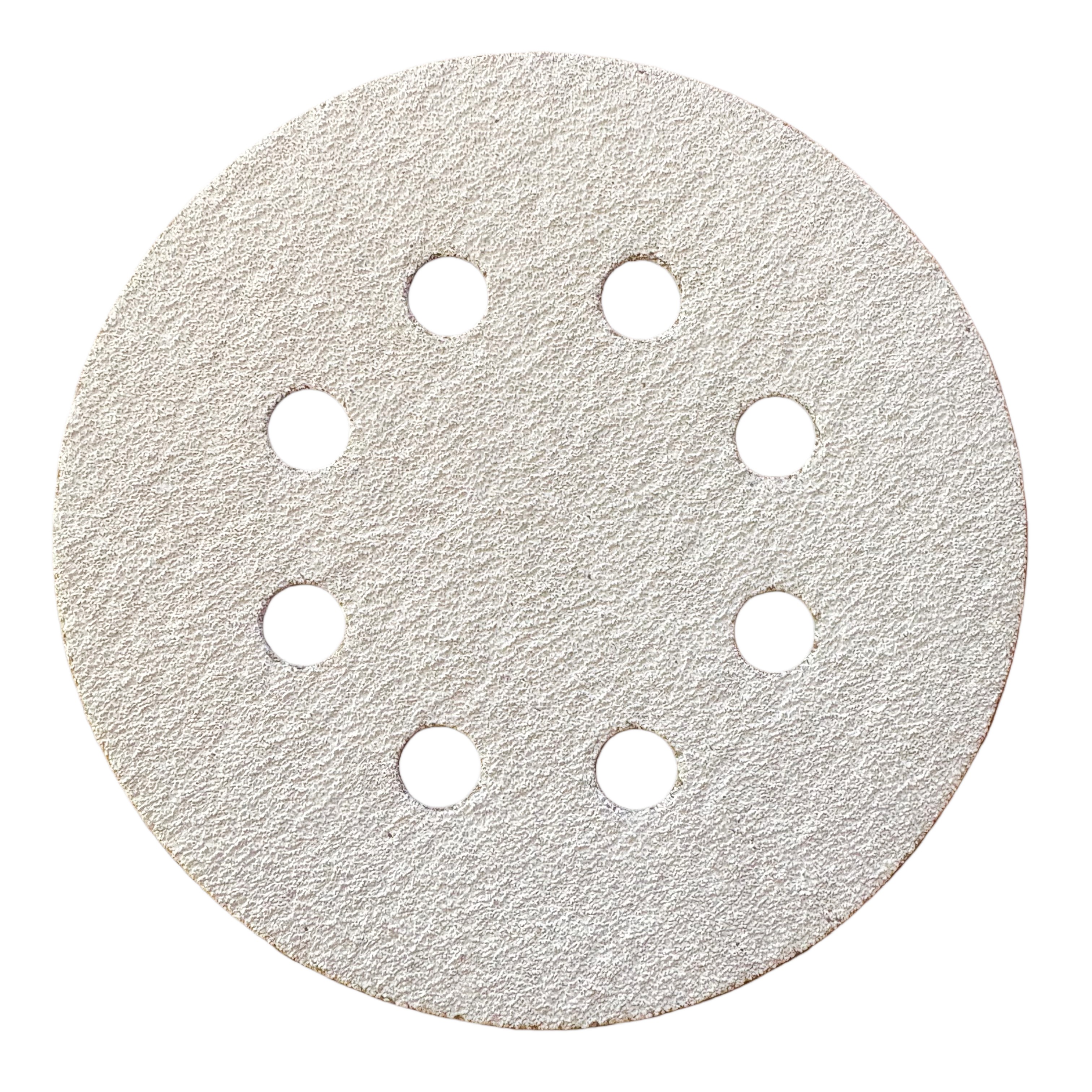 White Aluminum Oxide 8 Holes 125mm Velcro Sanding Disc