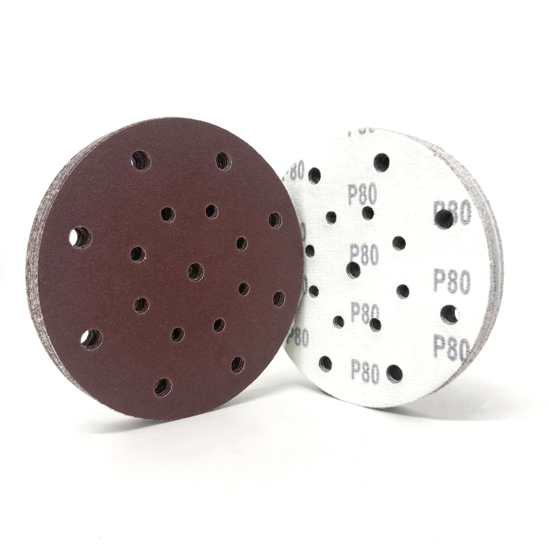Red Aluminum Oxide 17 Holes 150mm Velcro Sanding Disc 