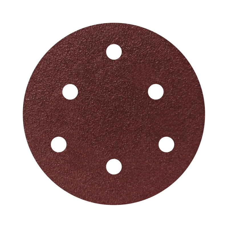 Red Aluminum Oxide 6 Holes 125mm Velcro Sanding Disc 