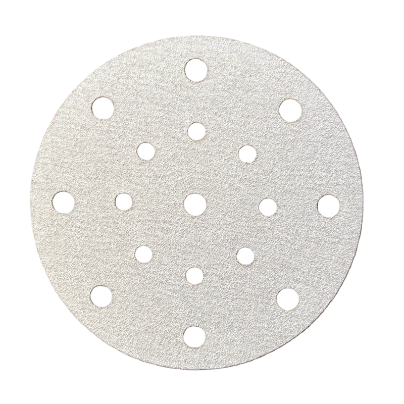White Aluminum Oxide 17 Holes 150mm Velcro Sanding Disc