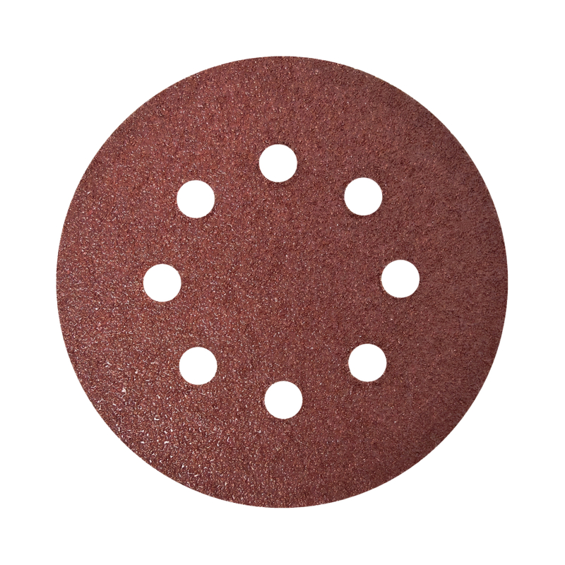 Red Aluminum Oxide 8 Holes 125mm Velcro Sanding Disc 