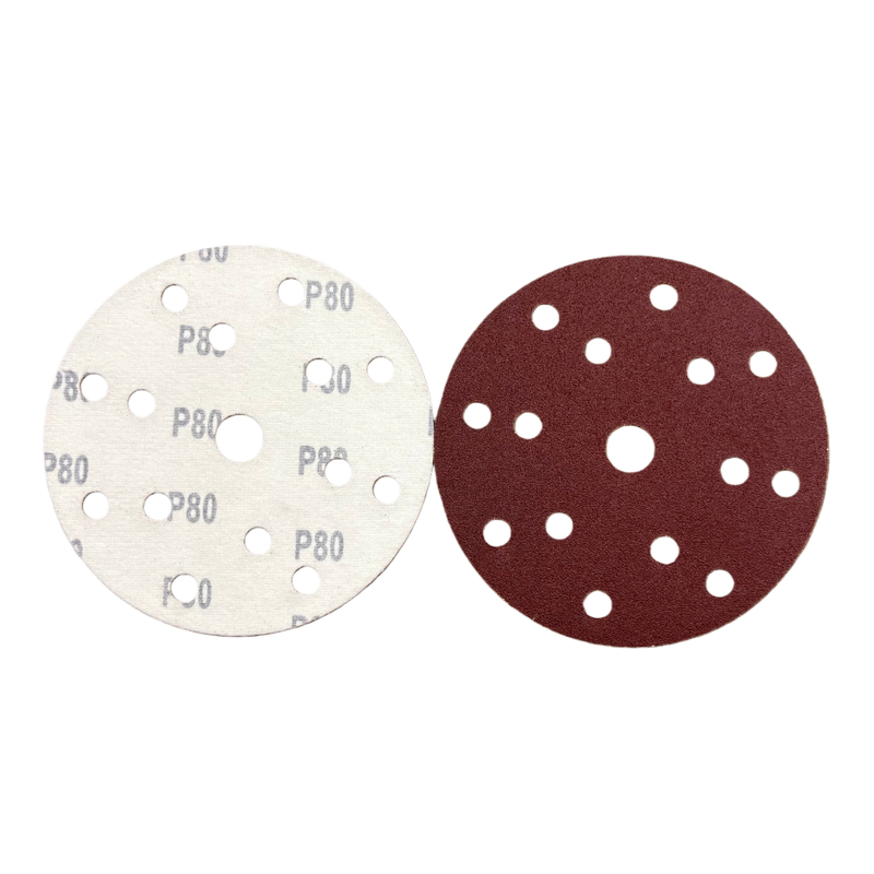 Red Aluminum Oxide 15 Holes 150mm Velcro Sanding Disc 