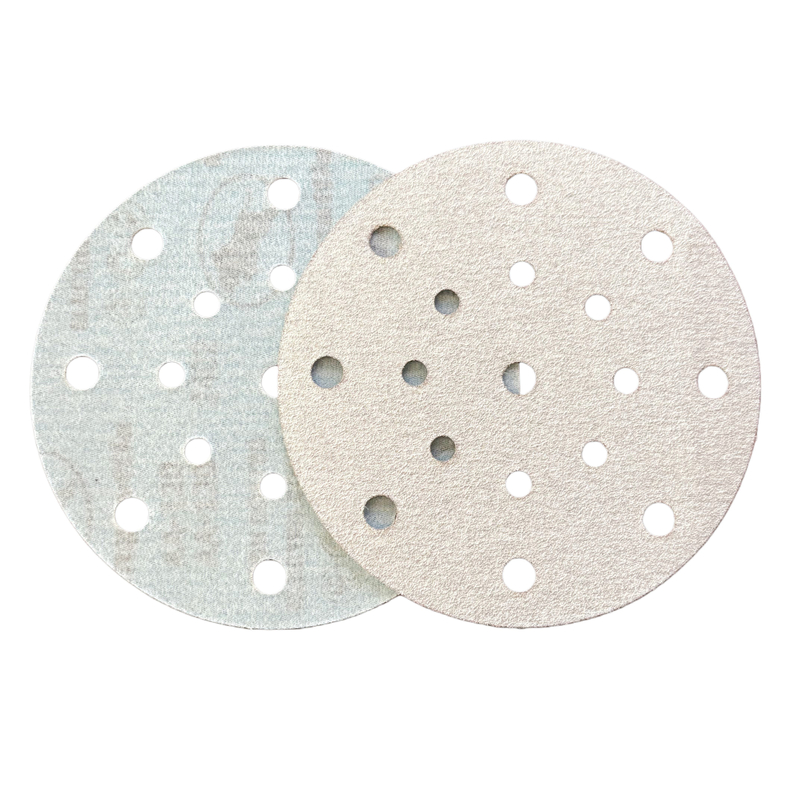 White Aluminum Oxide 17 Holes 150mm Velcro Sanding Disc
