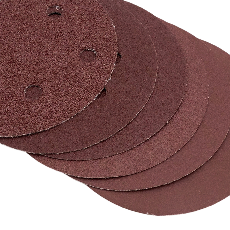 Red Aluminum Oxide 6 Holes 125mm Velcro Sanding Disc 